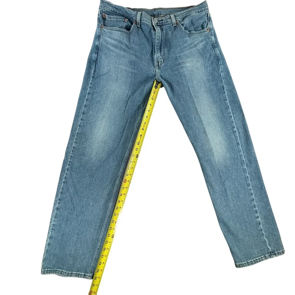 Levis 505 Regular Fit Jeans Mens 36x32 Medium Wash Blue Straight Leg Denim